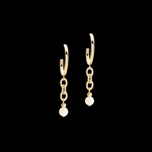 Earrings Creole Y Navette Freshwater Pearls Gold | COEUR DE LION Sale