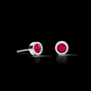 Earrings Crystal & Stainless Steel Silver Red | COEUR DE LION Discount