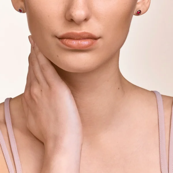 Earrings Crystal & Stainless Steel Silver Red | COEUR DE LION Discount