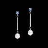 Earrings Crystal Pearls, Crystals & Stainless Steel Silver-Light Blue | COEUR DE LION Sale