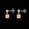 Earrings Cube Stainless Steel Gold & Crystals Pave Crystal | COEUR DE LION Shop