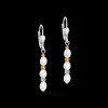 Earrings Cube Trilogy & Oval Freshwater Pearls | COEUR DE LION Store