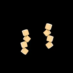 Earrings Dancing Geocube® Stainless Steel Gold | COEUR DE LION Fashion