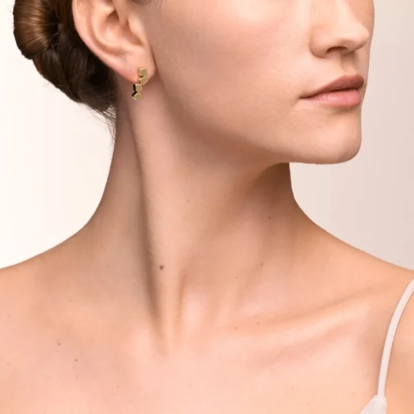 Earrings Dancing Geocube® Stainless Steel Gold | COEUR DE LION Fashion