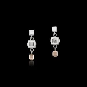 Earrings Geocube® Cluster Silver-Rose Gold | COEUR DE LION Online