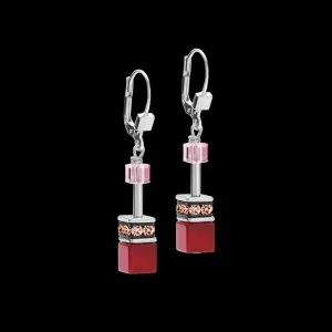 Earrings Geocube® Crystals & Gemstones Red-Purple | COEUR DE LION Best