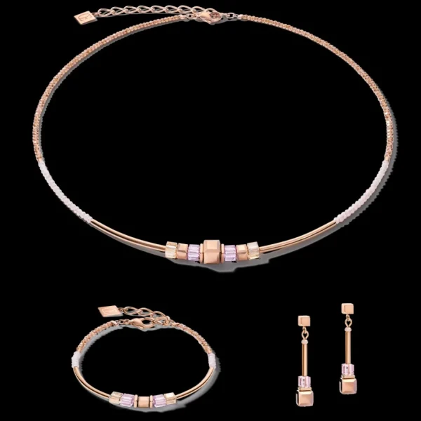 Earrings Geocube® Frontline Rose Gold-Lilac | COEUR DE LION Store