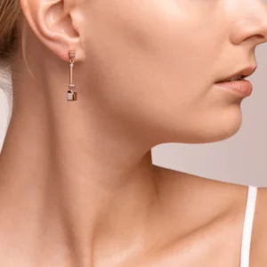 Earrings Geocube® Frontline Rose Gold-Lilac | COEUR DE LION Store