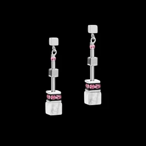 Earrings Geocube® Medium Rose-White | COEUR DE LION Store