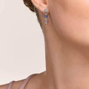 Earrings Geocube® Minimalist Crystals Blue | COEUR DE LION Flash Sale