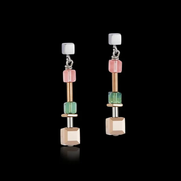 Earrings Geocube® Multicolour & Stainless Steel Rose Gold | COEUR DE LION Flash Sale