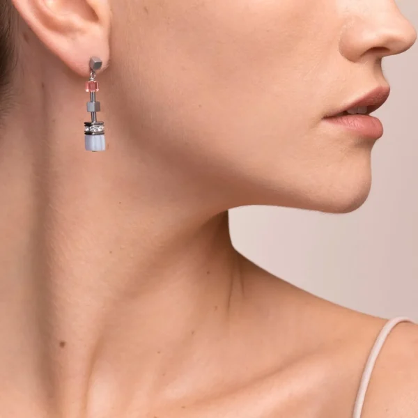 Earrings Geocube® Multitask Summer Multi Pastel-Silver | COEUR DE LION Best