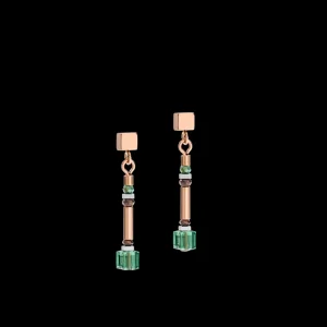 Earrings Geocube® Shades Of Green-Petrol | COEUR DE LION Discount