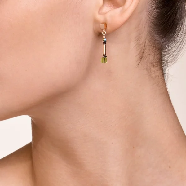 Earrings Geocube® Shades Of Green-Petrol | COEUR DE LION Discount