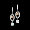 Earrings Geocube® Statement Precious Chunky Chain Multiwear Grau-Beige | COEUR DE LION Shop