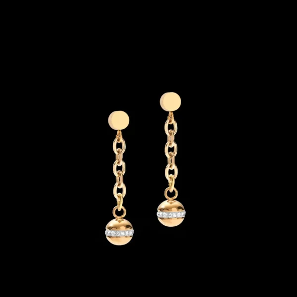 Earrings 4-In-1 Ball Stainless Steel Chain & Hematite Gold | COEUR DE LION Cheap