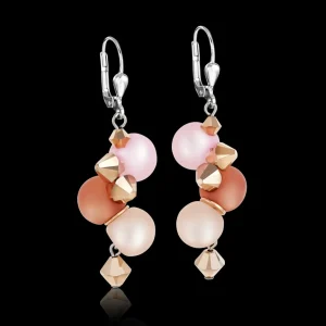 Earrings Polaris, Crystals & Stainless Steel Rose-Beige | COEUR DE LION Cheap