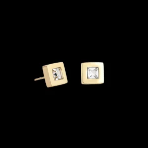 Earrings Square Stainlees Steel Gold & Crystal | COEUR DE LION Best Sale