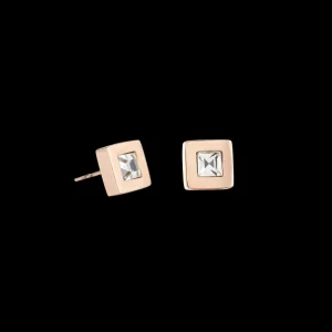 Earrings Square Stainlees Steel Rose Gold & Crystal | COEUR DE LION Best Sale