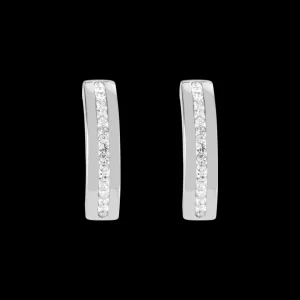 Earrings Stainless Steel & Crystals Pave Strip Crystal | COEUR DE LION Sale