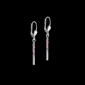 Earrings Waterfall Small Stainless Steel & Glass Lilac | COEUR DE LION Store