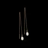 Earrings Y Chain & Oval Freshwater Pearls Gold White | COEUR DE LION Online