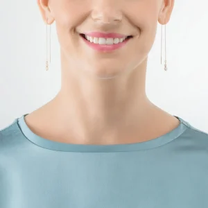 Earrings Y Fairy Freshwater Pearl Gold | COEUR DE LION Flash Sale