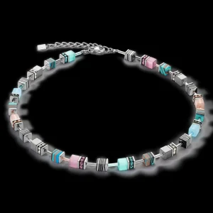 Geocube® Candy Necklace Aqua Pink | COEUR DE LION Clearance