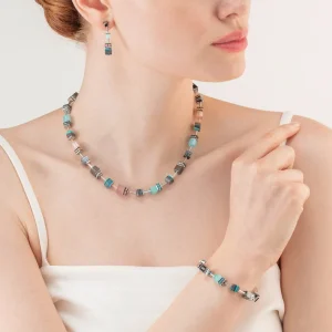 Geocube® Candy Necklace Aqua Pink | COEUR DE LION Clearance