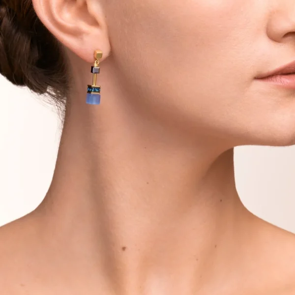 Geocube® Earrings Blue-Gold | COEUR DE LION Clearance