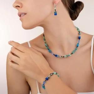 Geocube® Earrings Blue-Green | COEUR DE LION Fashion