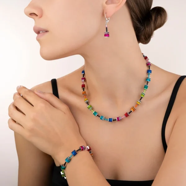 Geocube® Earrings Classic Polaris & Rhinestone Multicolour | COEUR DE LION Online