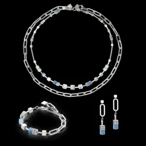 Geocube® Fusion Chain Bracelet Silver Blue | COEUR DE LION Flash Sale