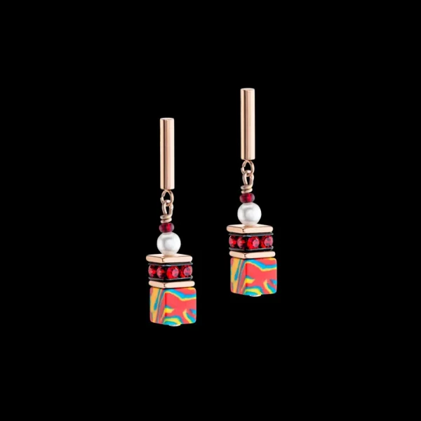 Geocube® Fusion Festive Earrings Red | COEUR DE LION Fashion