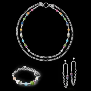 Geocube® Iconic Boho Necklace Silver-Multicolour | COEUR DE LION Clearance