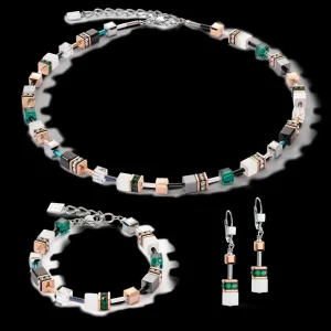 Geocube® Iconic Bracelet Rose Gold White & Dark Green | COEUR DE LION Best