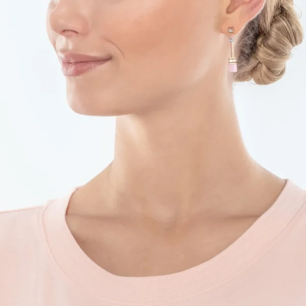Geocube® Iconic Chain Earrings Pale Blue Pink | COEUR DE LION Fashion