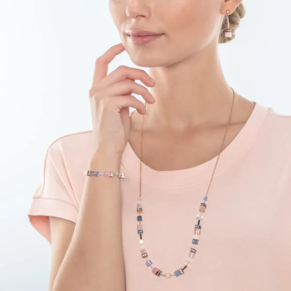 Geocube® Iconic Chain Necklace Pale Blue Pink | COEUR DE LION Discount