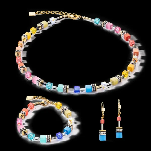 Geocube® Iconic Classic Multicolour Gold Earrings | COEUR DE LION Clearance