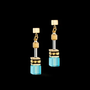 Geocube® Iconic Earrings Gold Turquoise | COEUR DE LION Outlet