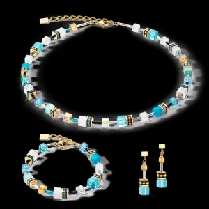 Geocube® Iconic Earrings Gold Turquoise | COEUR DE LION Outlet