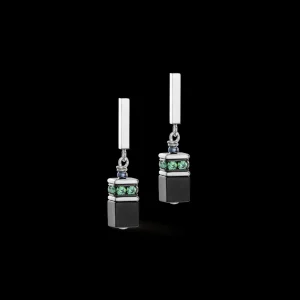 Geocube® Iconic Geocube® Iconic Precious Onyx Earrings Silver-Sage Green | COEUR DE LION Clearance