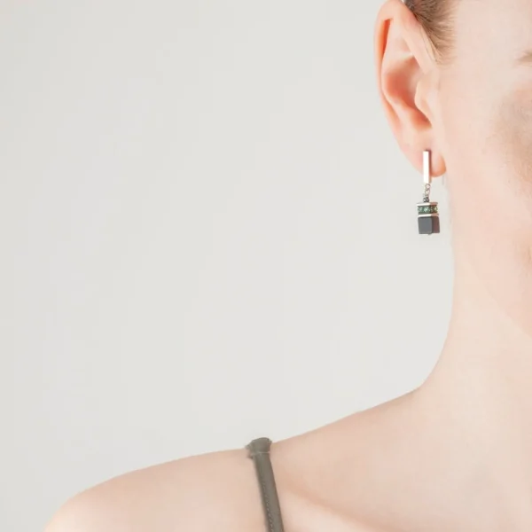 Geocube® Iconic Geocube® Iconic Precious Onyx Earrings Silver-Sage Green | COEUR DE LION Hot