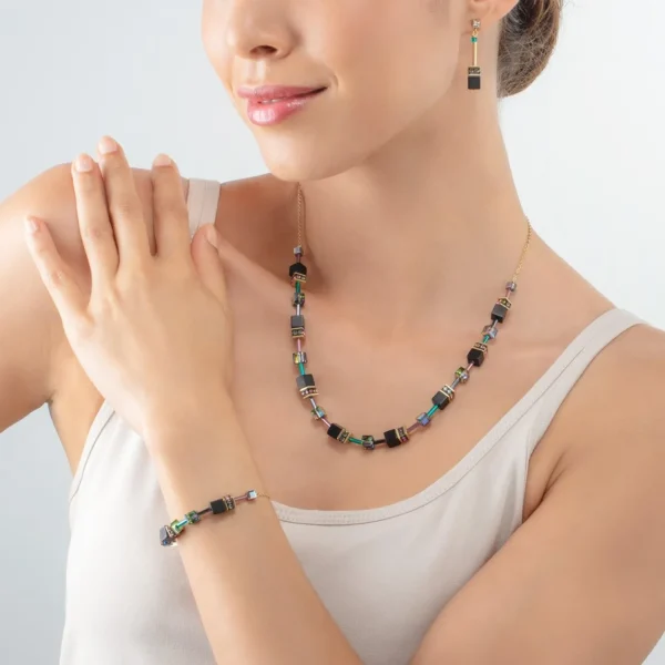 Geocube® Iconic Nature Chain Necklace Black Multicolour | COEUR DE LION Cheap
