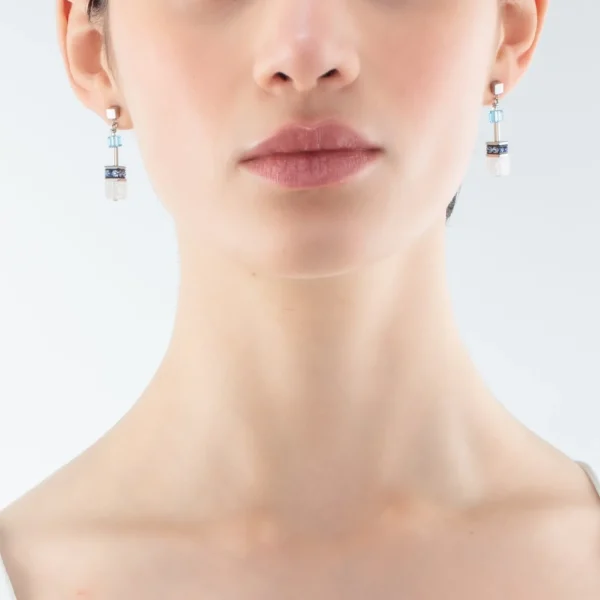 Geocube® Iconic Nature Earrings Blue White | COEUR DE LION Online