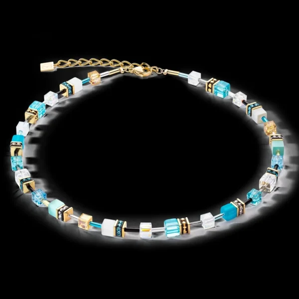 Geocube® Iconic Necklace Gold Turquoise | COEUR DE LION Sale