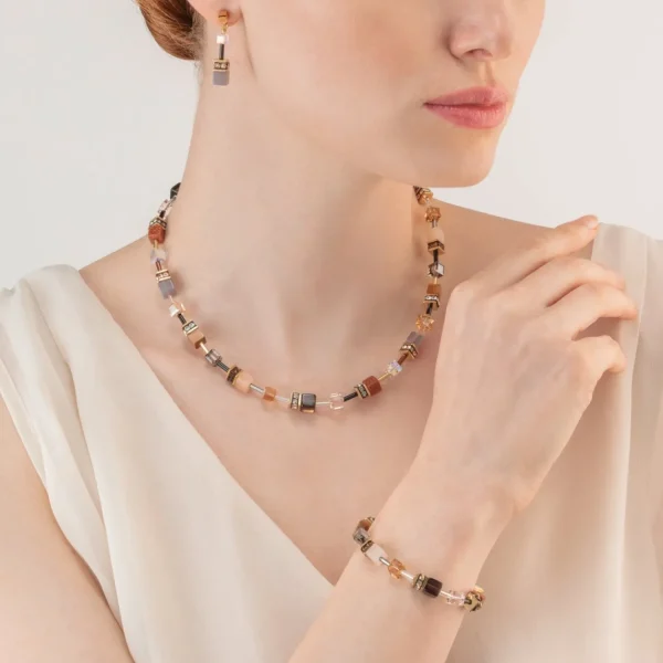 Geocube® Iconic Precious Necklace Brown | COEUR DE LION Cheap