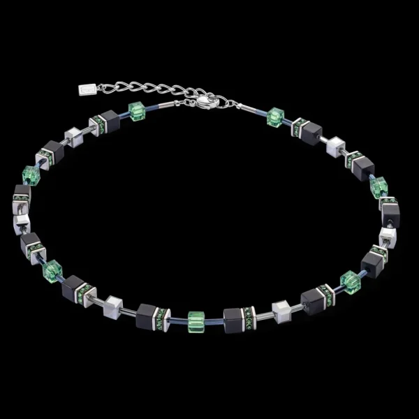 Geocube® Iconic Precious Onyx Necklace Silver-Sage Green | COEUR DE LION Online