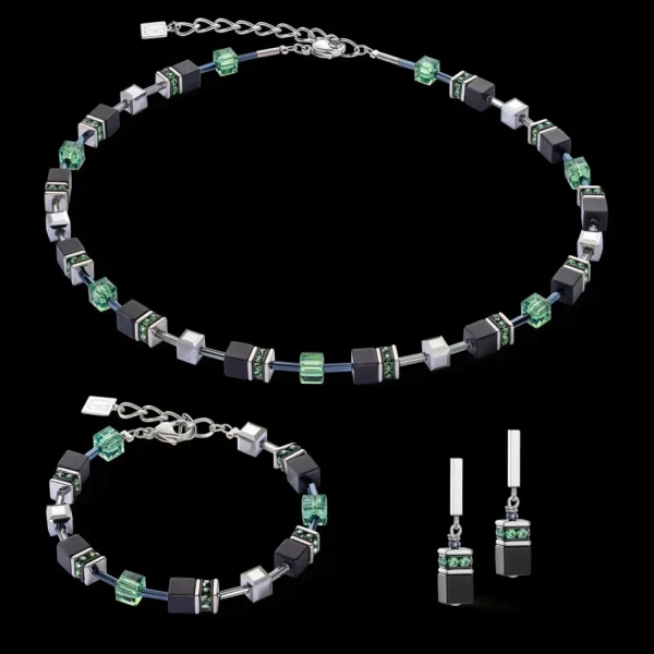 Geocube® Iconic Precious Onyx Bracelet Silver-Sage Green | COEUR DE LION Fashion