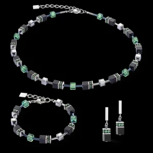 Geocube® Iconic Precious Onyx Necklace Silver-Sage Green | COEUR DE LION Online